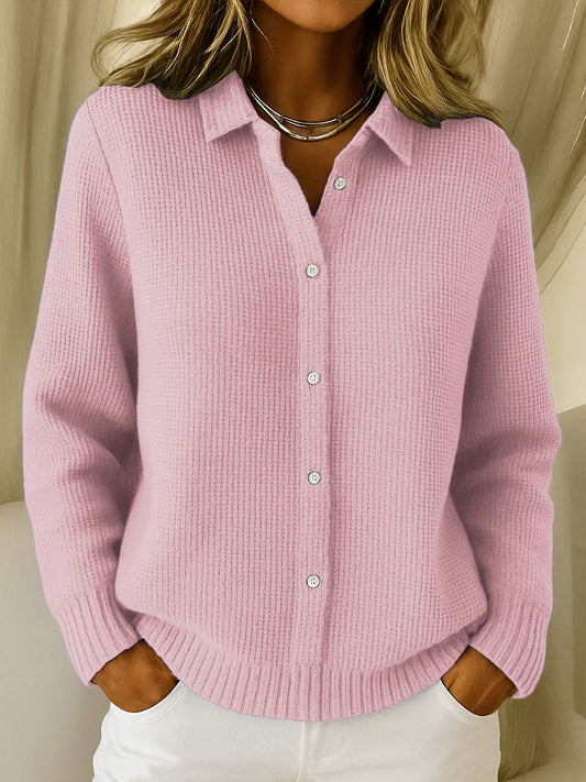 Colette | Textured Collared Knit Cardigan