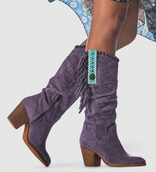 Sienna | Embroidered Fringe Knee High Boots