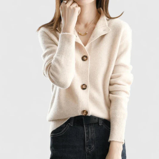 Vivienne | Notched Collar Button Cardigan