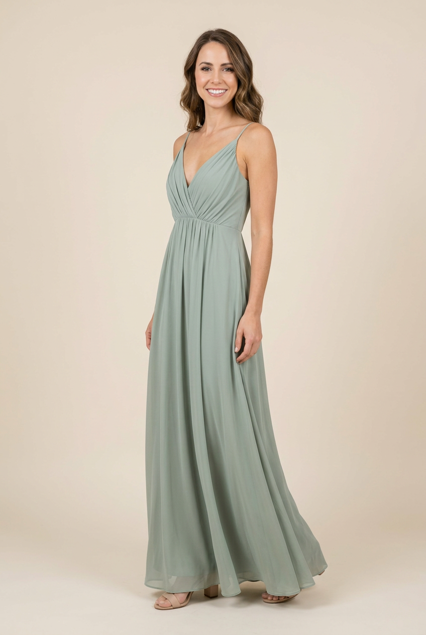 Willow | Flowing Sage Green Evening Dress