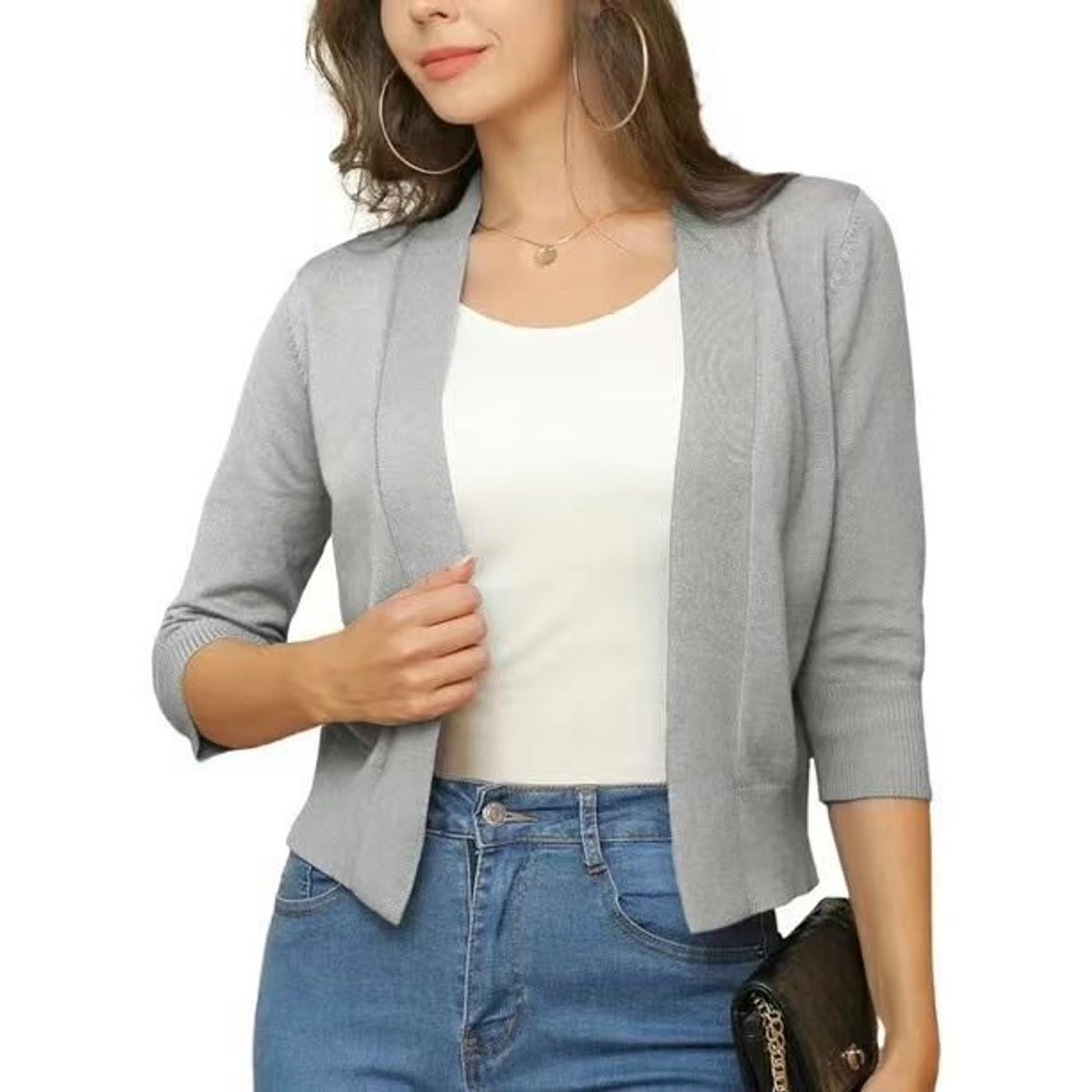 Audrey | Cropped Open Front Cardigan