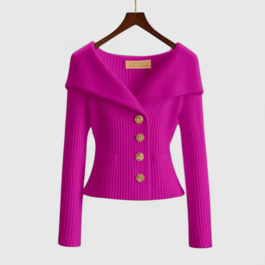 Camille | Tailored Button Knit Cardigan