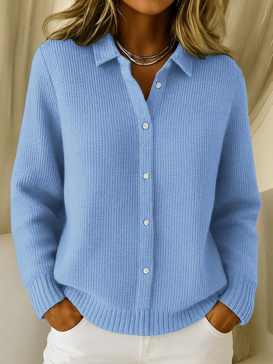 Colette | Textured Collared Knit Cardigan