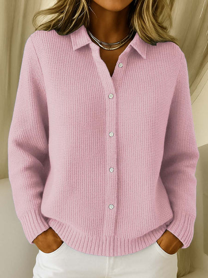 Colette | Textured Collared Knit Cardigan