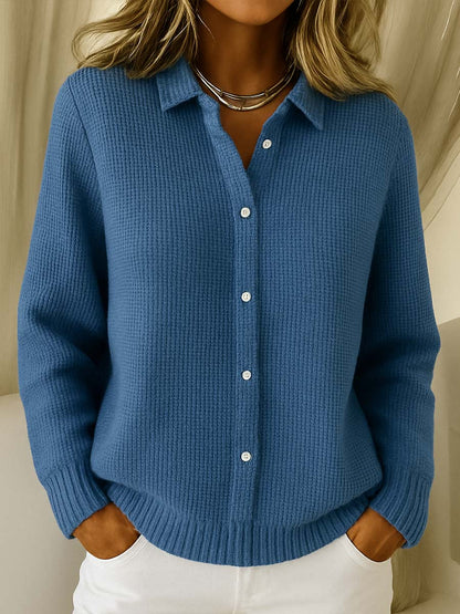 Colette | Textured Collared Knit Cardigan