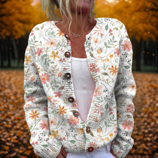 Dahlia | Floral Button Knit Cardigan