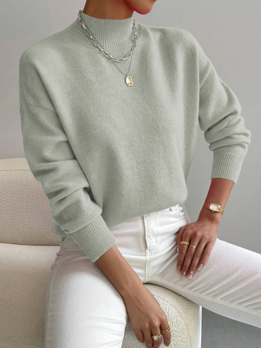 Evelyn | Elegant Mock Neck Sweater