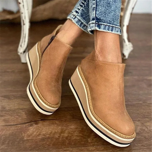 Nora | Waterproof Platform Wedge Ankle Boots