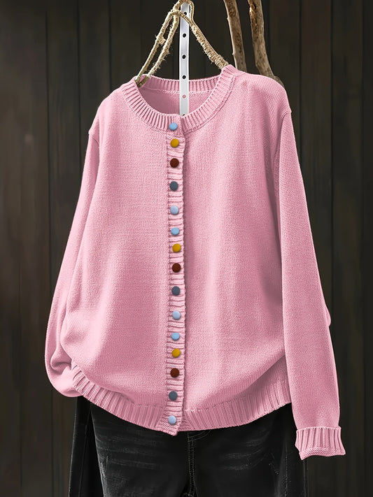 Poppy | Color Button Knit Cardigan