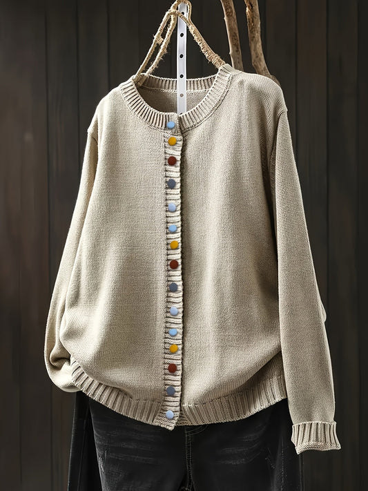 Poppy | Color Button Knit Cardigan