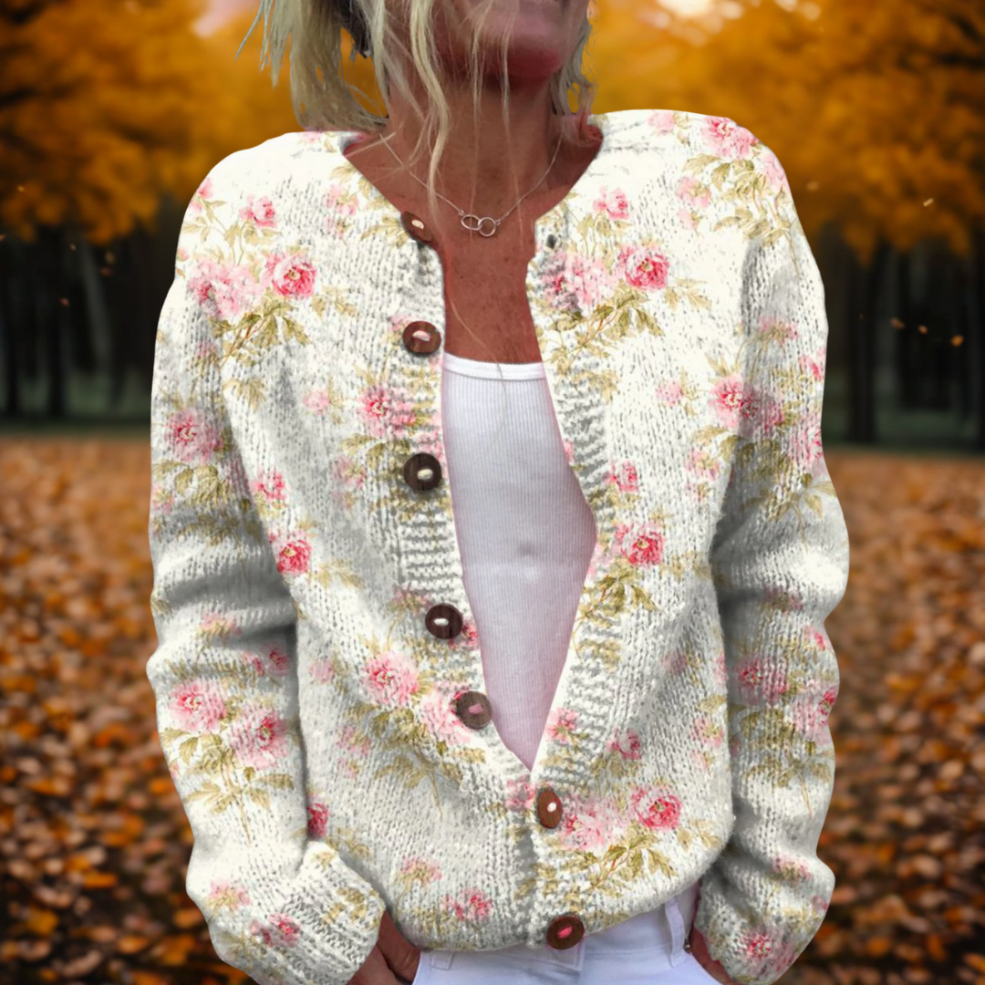 Rosalie | Vintage Floral Knit Cardigan