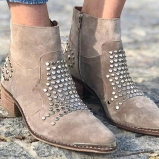 Scarlett | Studded Pointed Toe Ankle Boots