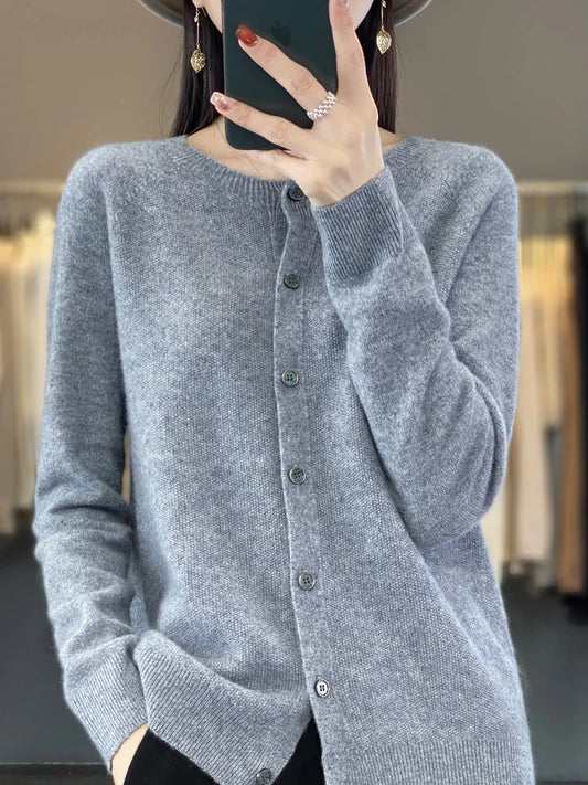 Sienna | Classic Crew Knit Cardigan