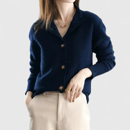 Vivienne | Notched Collar Button Cardigan