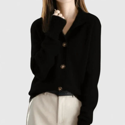 Vivienne | Notched Collar Button Cardigan