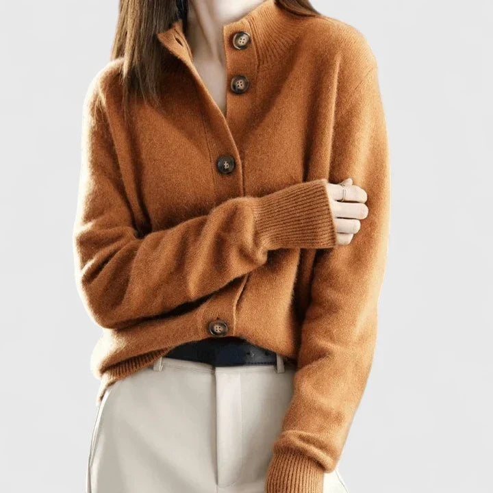 Vivienne | Notched Collar Button Cardigan