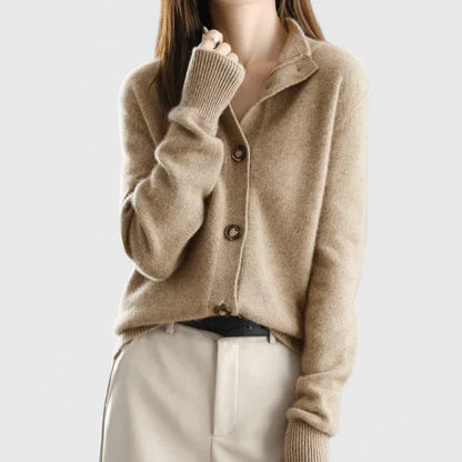 Vivienne | Notched Collar Button Cardigan
