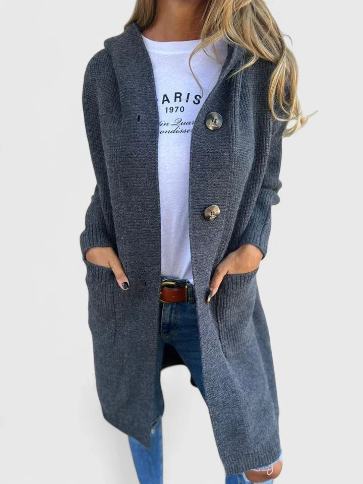Willow | Longline Hooded Knit Cardigan