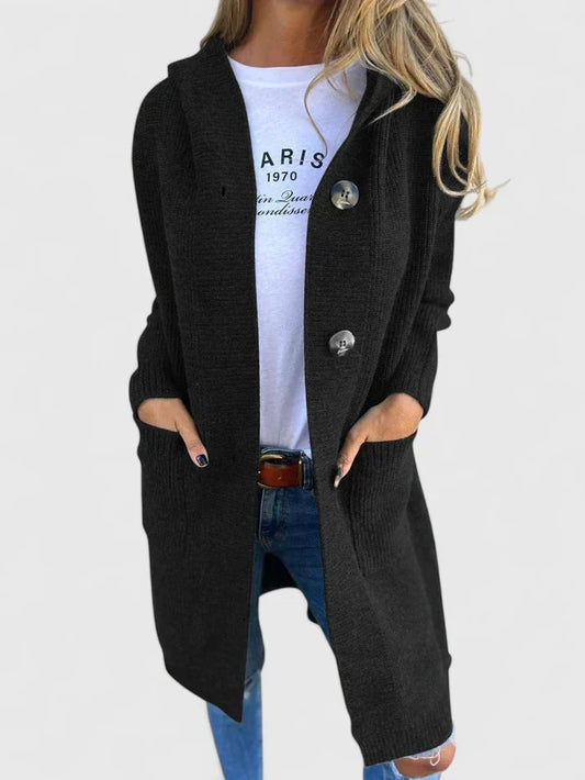 Willow | Longline Hooded Knit Cardigan