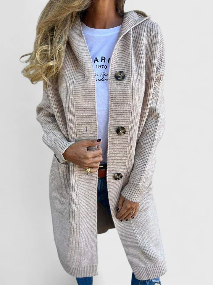 Willow | Longline Hooded Knit Cardigan