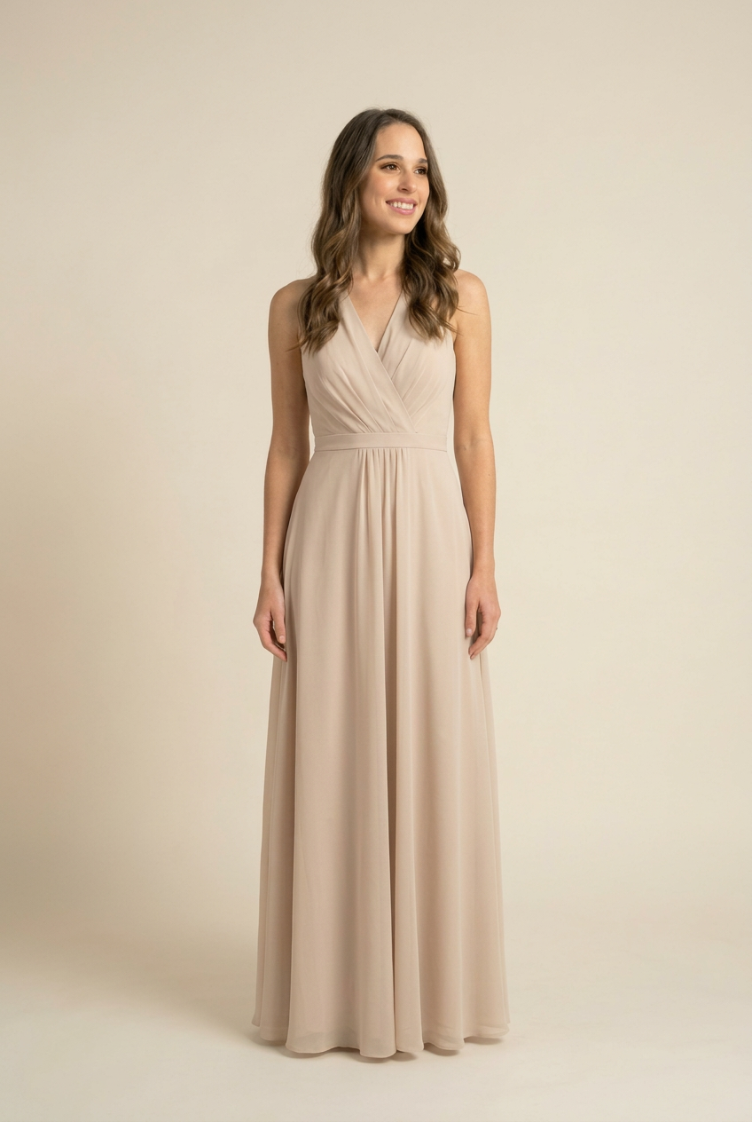 Dune | Flowing Neutral Evening Gown