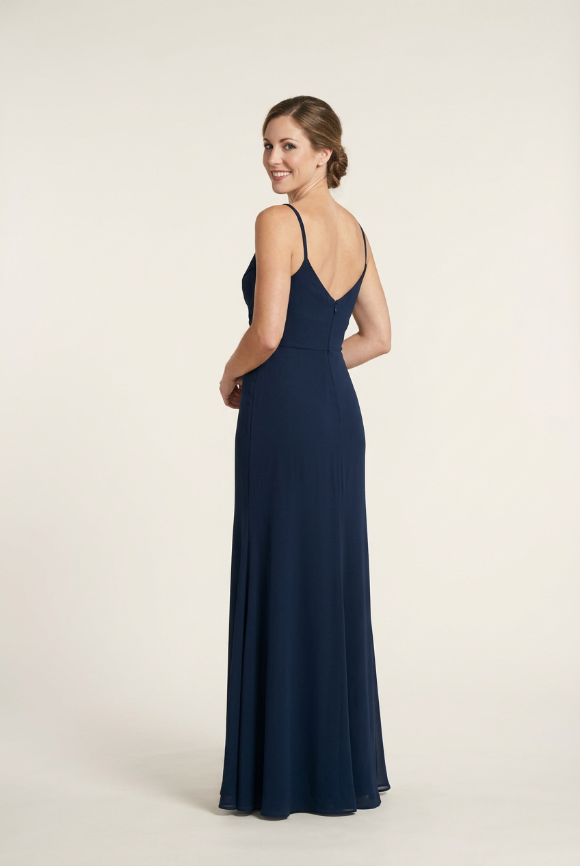 Serena | Flowing Navy Wrap Maxi Dress