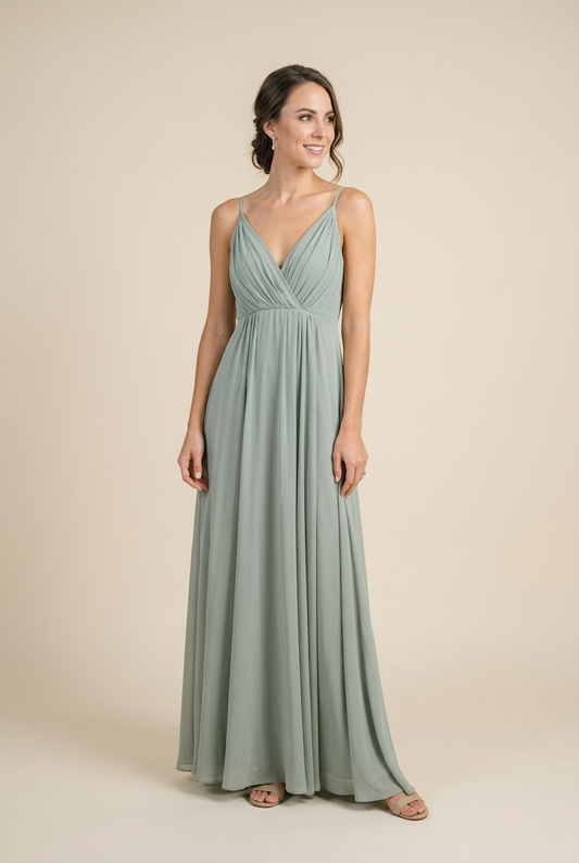 Willow | Flowing Sage Green Evening Dress
