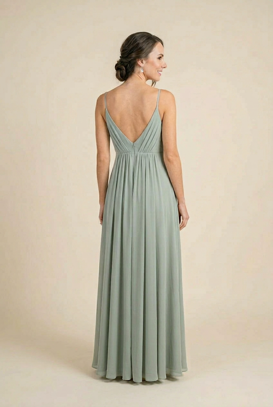 Willow | Flowing Sage Green Evening Dress